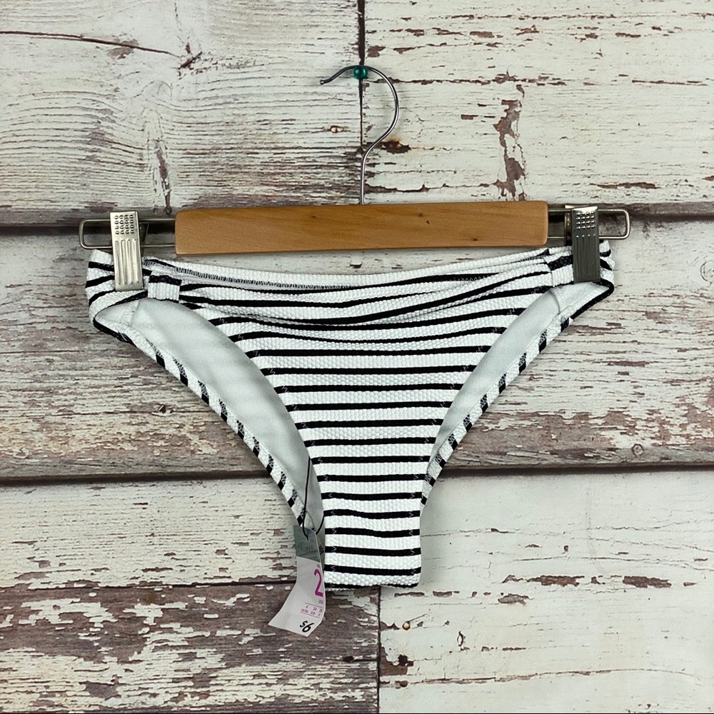 Primark black & white stripe bikini bottoms